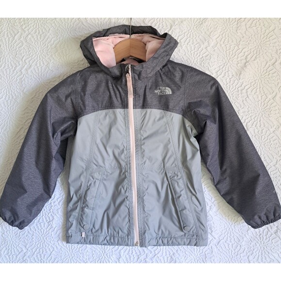 The North Face Toddler Girls 6 Dryvent Warm Storm Rain Jacket Gray Pink Coat - Picture 1 of 14